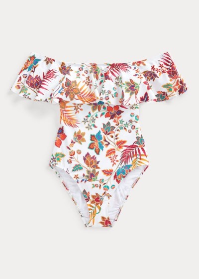 Women's Ralph Lauren Floral Ruffle-Trim One-Piece | 918305HIA